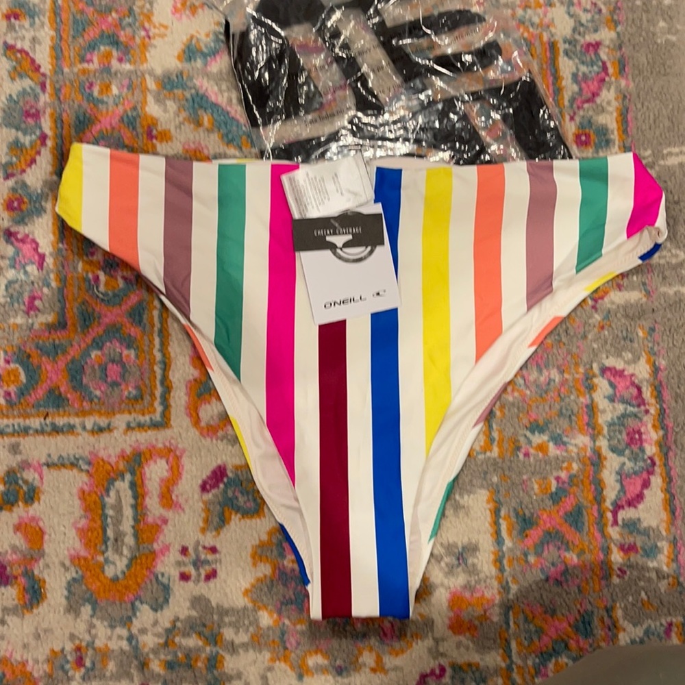 O’Neill cascade stripe high rise bikini bottom